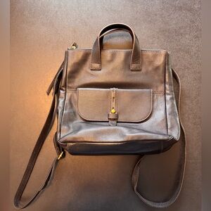 Fossil Hunter Black Leather Backpack